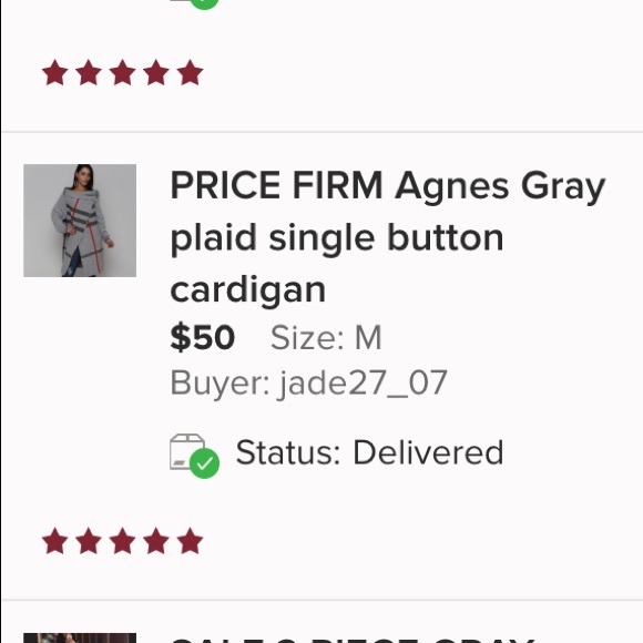 SALE Gray plaid single button cardigan - Picture 3 of 3